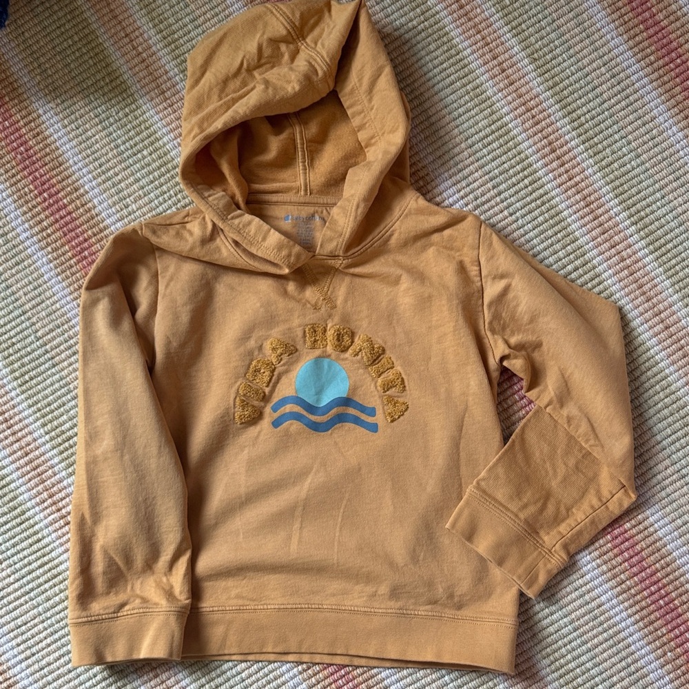 Babycottons Tan Hoodie with Wave Graphic